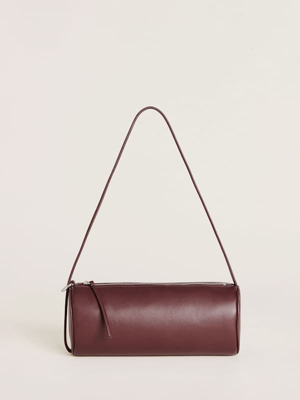 Simona Cylinder Bag - Ruby Leather